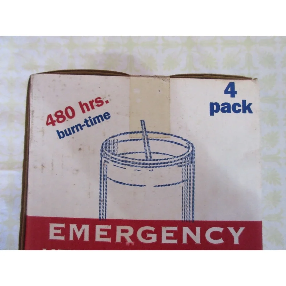Vintage Emergency Glass Candles 4-Pack NIB Continental Candles 480 Burn Time USA